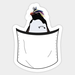 Cool Punk Penguin Pocket Design Sticker